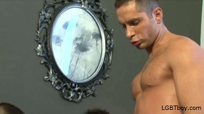 Michael Lucas, Jonathan Agassi, and Sergio Serrano - scene from Pissed On [HD 720p] (444.4 MB) Threesome, Pissing