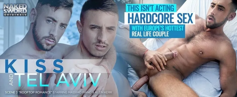 Kiss and Tel Aviv Part 3: Rooftop Muscle Uncut Adventure - Gay Porn Video on LGBTBoy